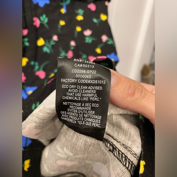 NWT For Love and Lemons Robin Mini Dress Floral Tie Straps Linen Black Frilly - Picture 9 of 16